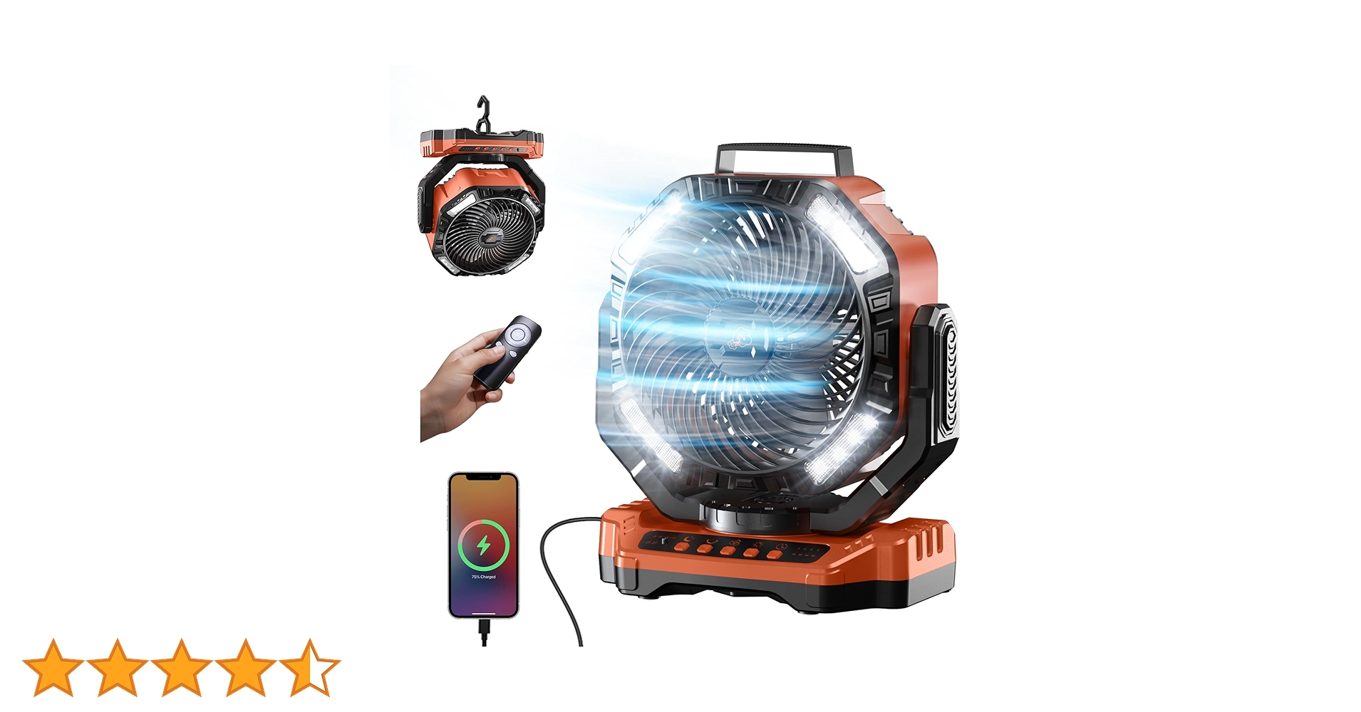 Amazon | キャンプ 扇風機 充電式扇風機 40000mAh大容量 最大136時間